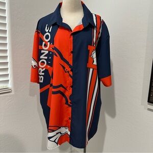 Men's Broncos Denver Navy Blue & Orange Polo Shirt - Size 5XL